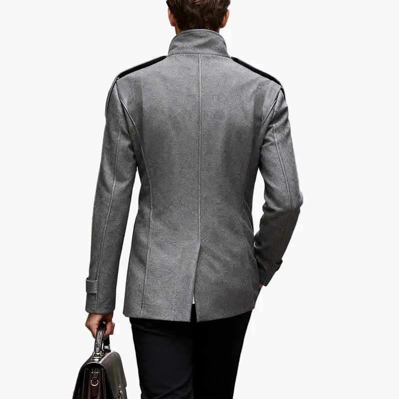 Herren Klassischer Business-Wollmantel – Eleganter Zweireiher Winterjacke für Büro & Alltag