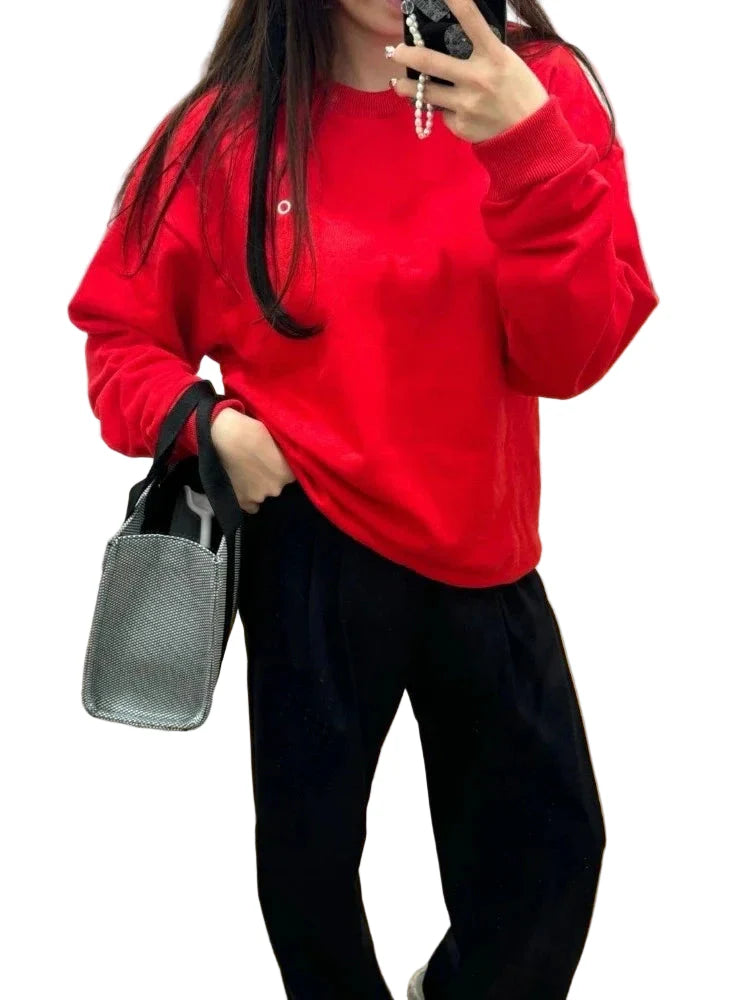 Damen Oversize Sweatshirt Freizeit Lässig Basic