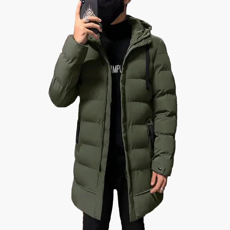 Herren Winter Steppmantel mit Kapuze – Warmer, moderner Outdoor-Parka für kalte Tage
