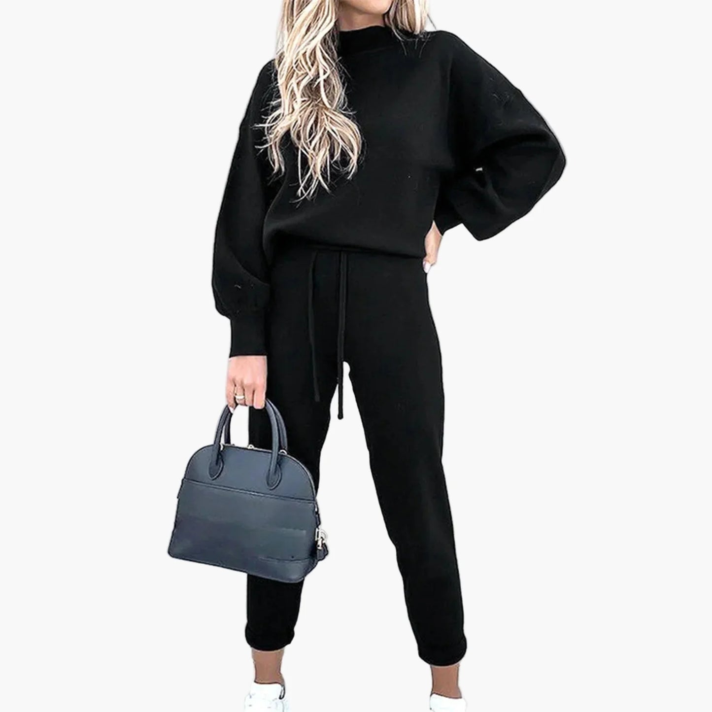 Damen Freizeit Zweiteiler Set – Modischer Sweatsuit mit Pullover und weitem Bein, Streetwear & Loungewear