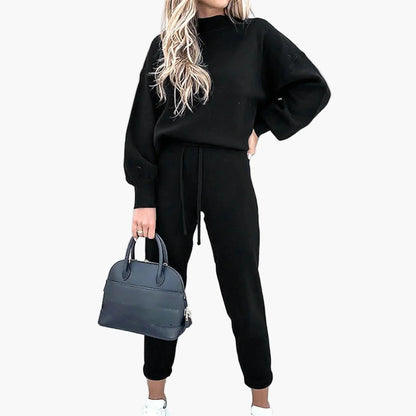 Damen Freizeit Zweiteiler Set – Modischer Sweatsuit mit Pullover und weitem Bein, Streetwear & Loungewear