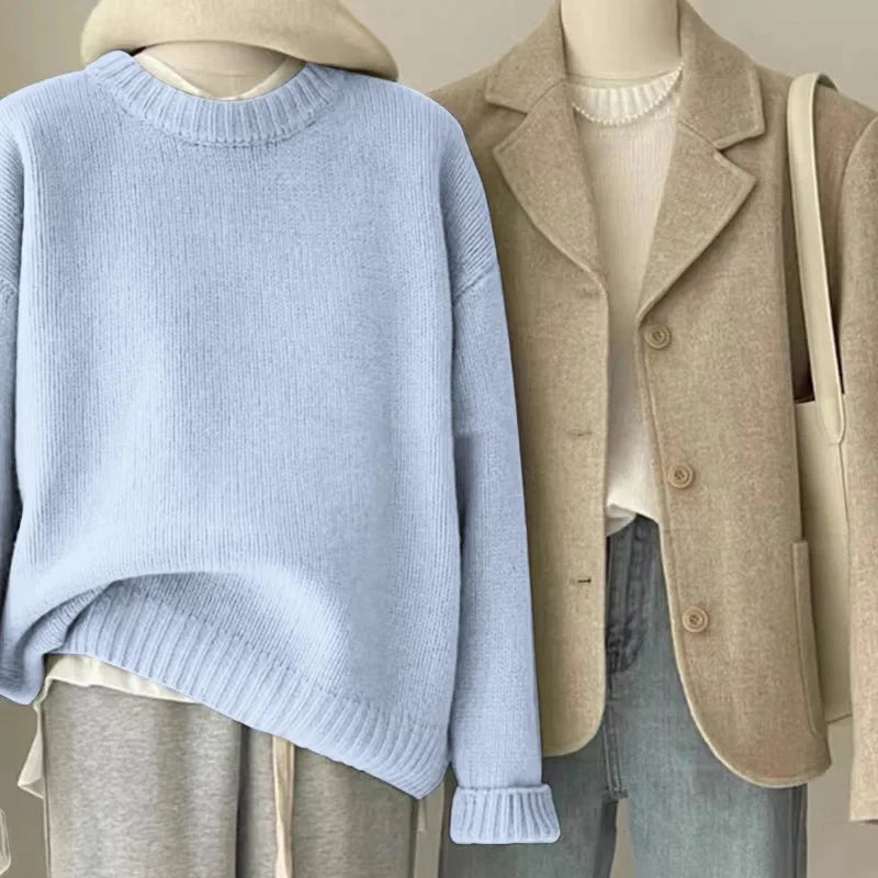 Damen Strickpullover im lässigen Oversize-Stil für Alltag und Freizeit