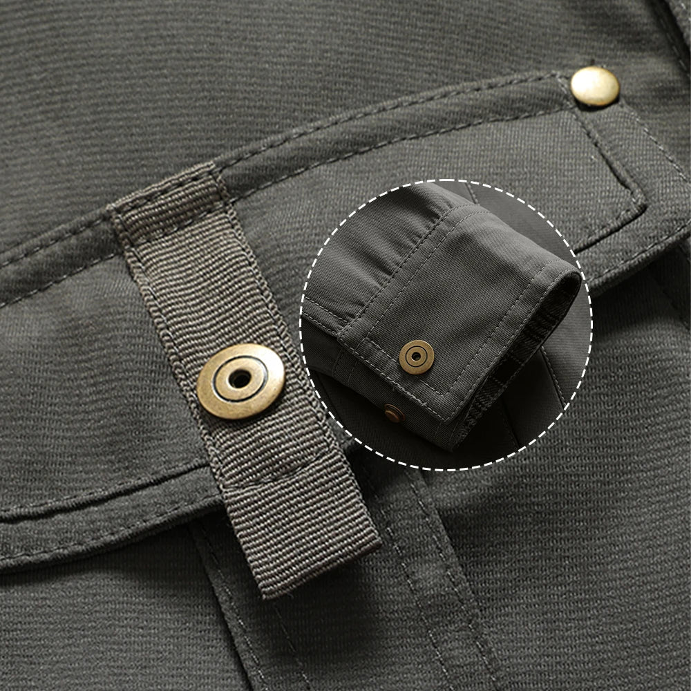 Herren Outdoor Freizeit Flanellgefüttertes Overshirt im Western Cowboy Stil – Freizeitjacke mit Druckknöpfen für Alltag und Abenteuer