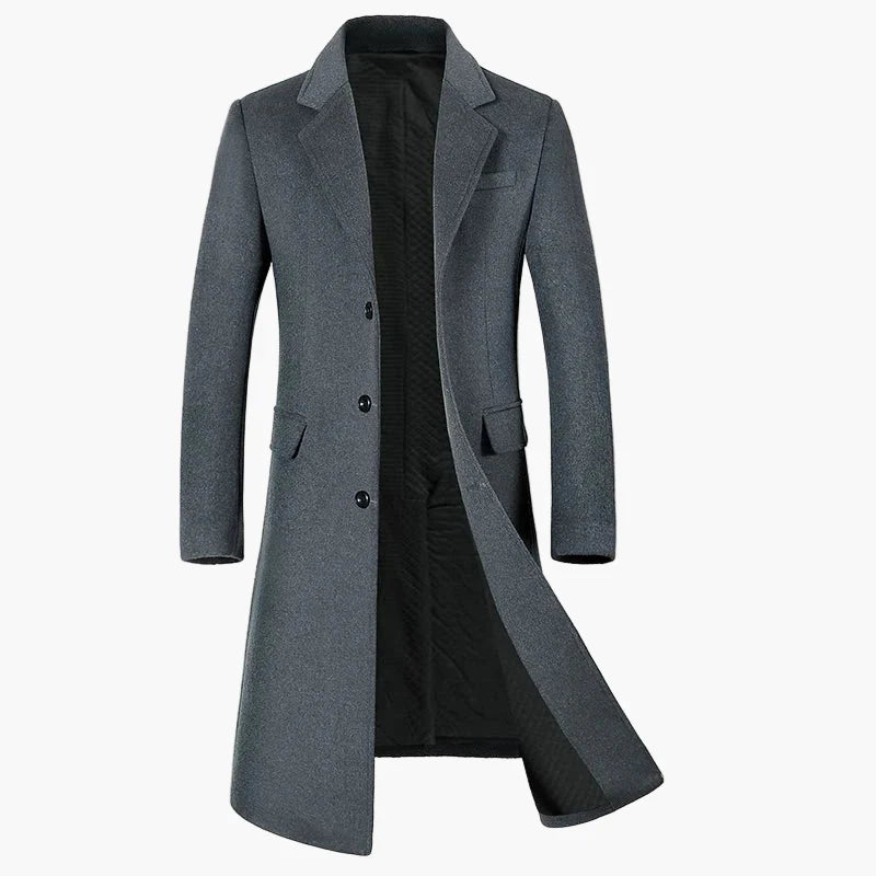 Herren Eleganter Langer Mantel – Klassischer Business & Freizeit Trenchcoat