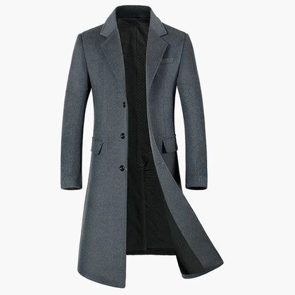Herren Eleganter Langer Mantel – Klassischer Business & Freizeit Trenchcoat