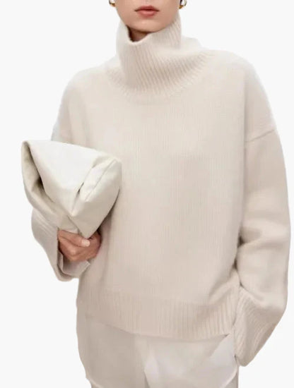 Damen Oversize Rollkragenpullover – Stilvoller, bequemer Strick für Alltag und Büro