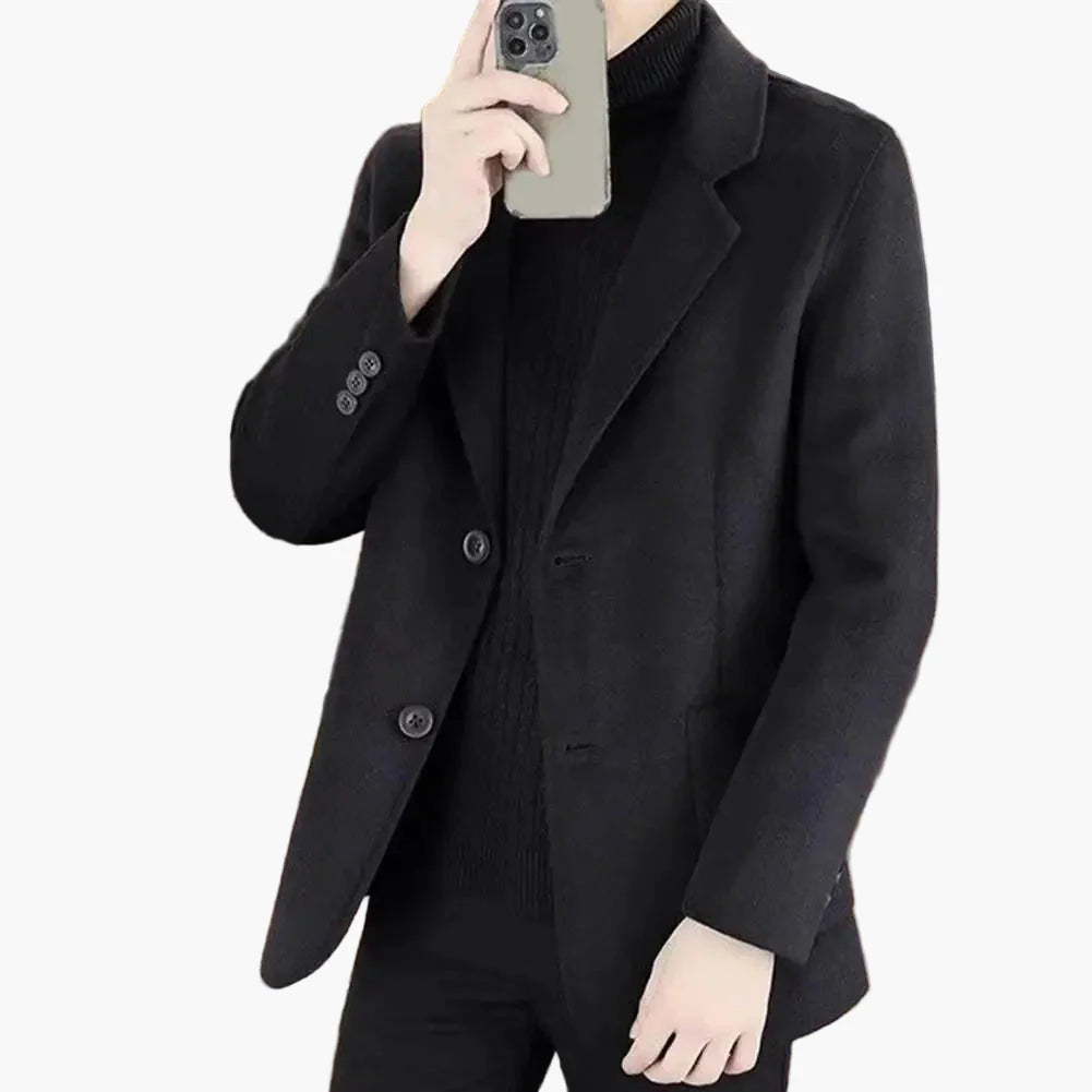 Herren Klassischer Wollmantel – Eleganter Business & Freizeit Blazer