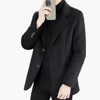 Herren Klassischer Wollmantel – Eleganter Business & Freizeit Blazer