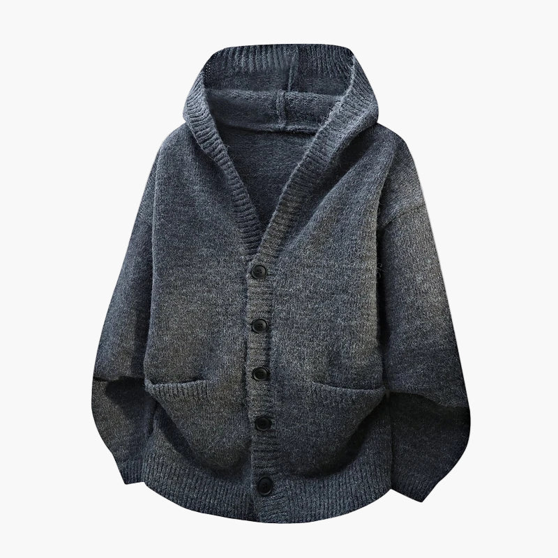 Herren Strickjacke mit Kapuze und Knopfleiste – Lässiger Cardigan für Alltag und Freizeit