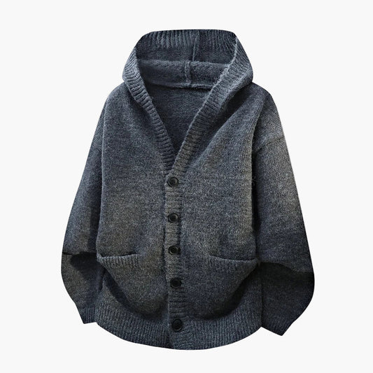 Herren Strickjacke mit Kapuze und Knopfleiste – Lässiger Cardigan für Alltag und Freizeit