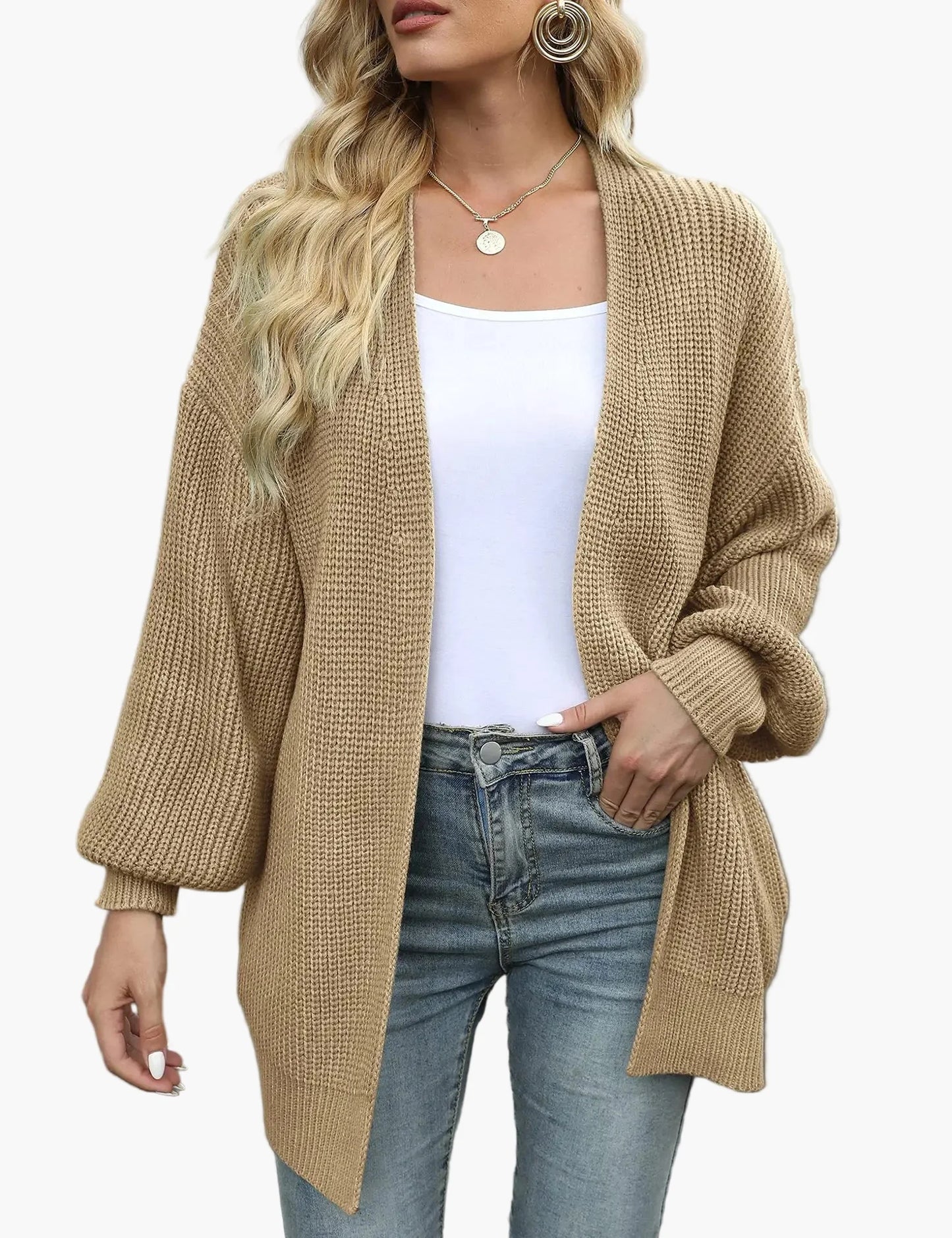 Damen Strick-Cardigan im Oversize-Look – Lässiger Herbst- und Winterpullover für Alltag und Freizeit