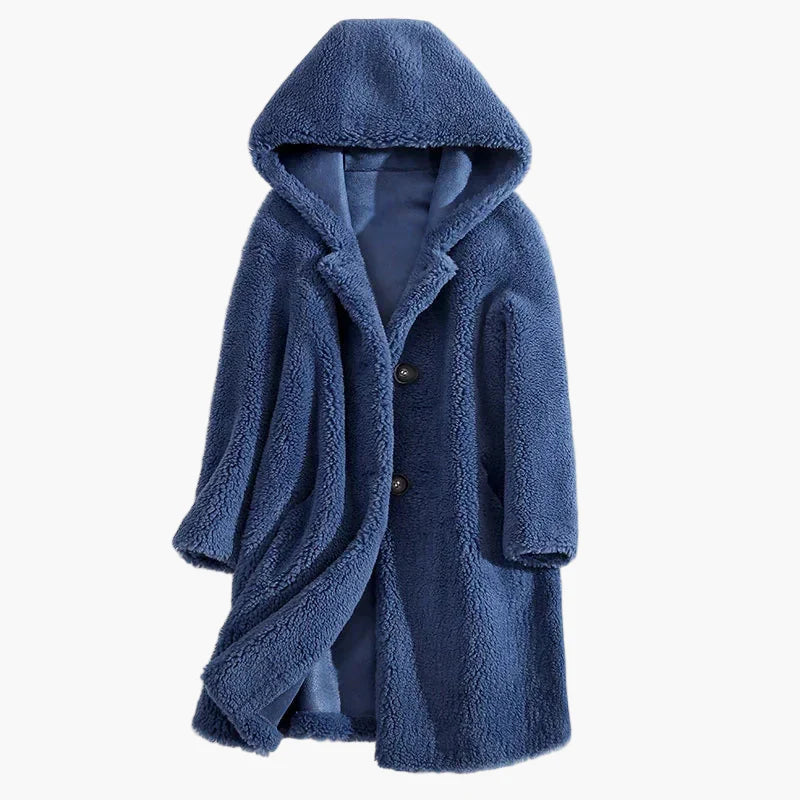 Damen Teddyfell Mantel mit Kapuze – Kuscheliger Wintermantel, Lässiger Stil