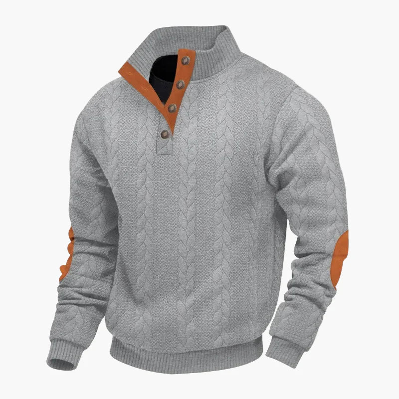 Herren Strickpullover mit Stehkragen und Knopfleiste – Modischer Freizeitpullover für Herbst und Winter