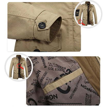 Herren Militärstil Freizeitjacke – Modische Outdoor Übergangsjacke