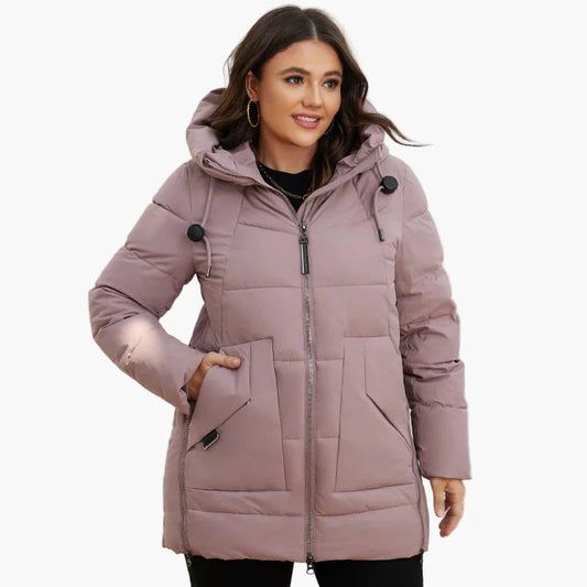 Damen Winter Steppjacke mit Kapuze – Komfortabler, modischer Outdoor-Parka für kalte Tage, Plus Size