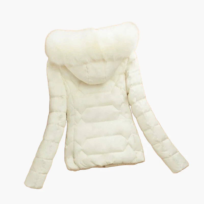 Damen Winter Daunenjacke mit Kapuze und Fellkragen – Eleganter, Wärmender Outdoor-Parka