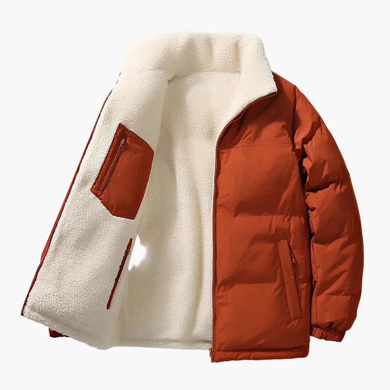 Herren Winterjacke Urban Style mit Stehkragen und Fleece-Futter, Lockerer Schnitt, Alltag & Outdoor