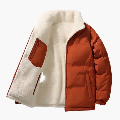 Herren Winterjacke Urban Style mit Stehkragen und Fleece-Futter, Lockerer Schnitt, Alltag & Outdoor