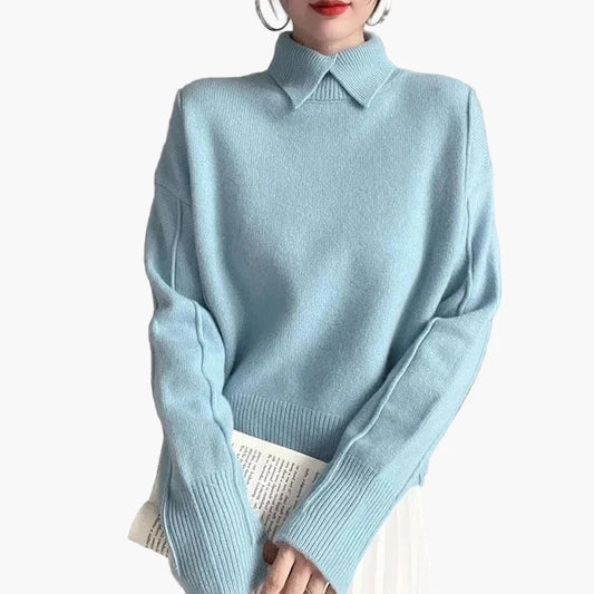 Damen Pullover mit Kragen – Eleganter Strickpullover für Büro und Alltag
