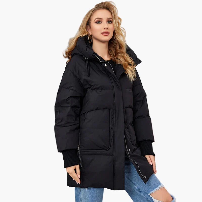 Damen Winter Steppjacke mit Kapuze – Modische warme Outdoorjacke für Alltag und Freizeit
