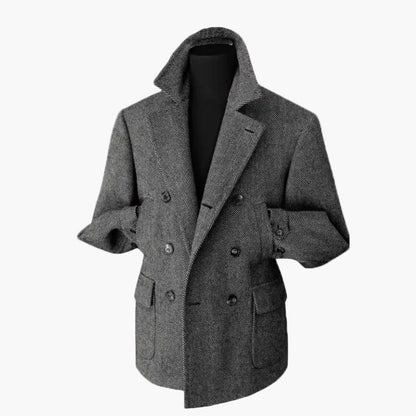 Herren Vintage Doppelreihiger Blazer – Klassischer Hahnentritt Anzugsjacke für formelle und legere Anlässe