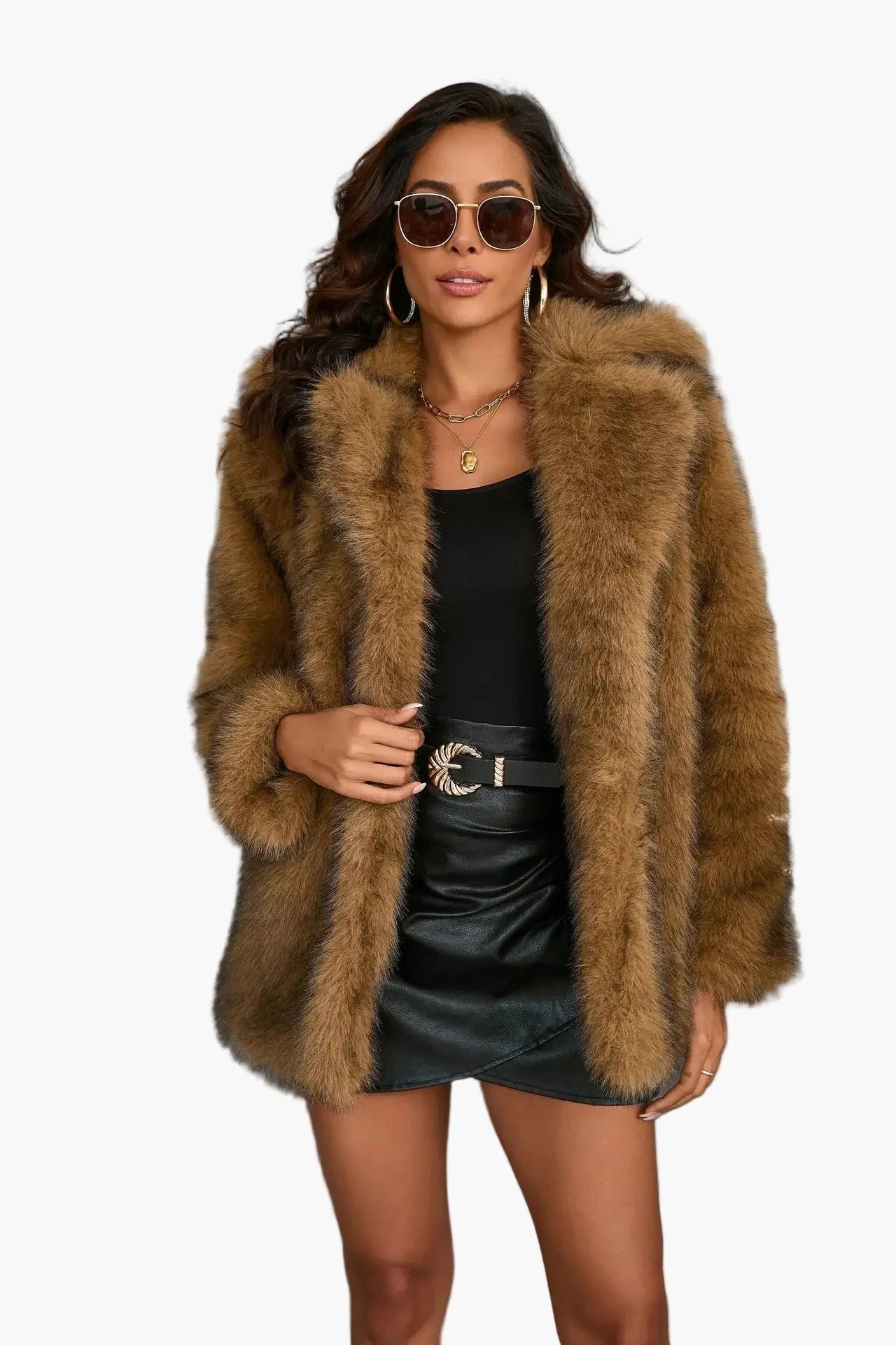 Damen Faux-Fur Mantel – Eleganter Winter Kunstpelz Kurzmantel für stilvolle Outfits