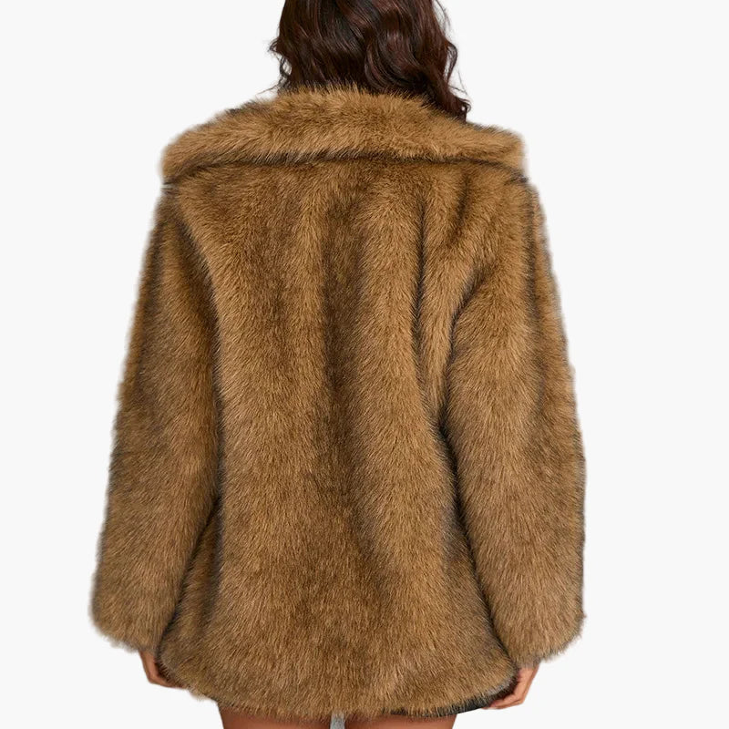 Damen Faux-Fur Mantel – Eleganter Winter Kunstpelz Kurzmantel für stilvolle Outfits