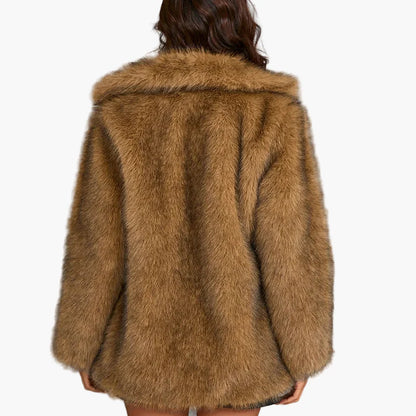 Damen Faux-Fur Mantel – Eleganter Winter Kunstpelz Kurzmantel für stilvolle Outfits