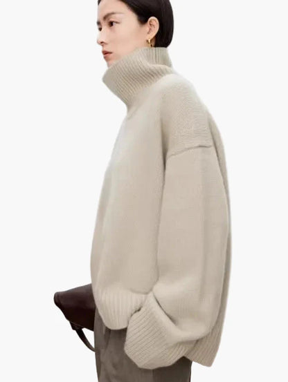 Damen Oversize Rollkragenpullover – Stilvoller, bequemer Strick für Alltag und Büro