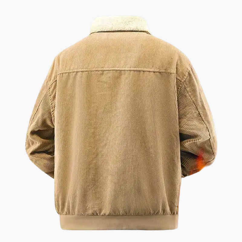 Herren Winterjacke mit Lammfell-Innenfutter und Cord-Design – Urbaner Retro-Stil, Warm & Vielseitig