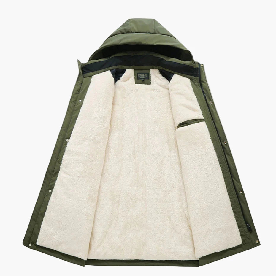 Herren Outdoor Winter Parka mit Kapuze und Fleece-Futter – Extra Große Größen, Warm & Funktional