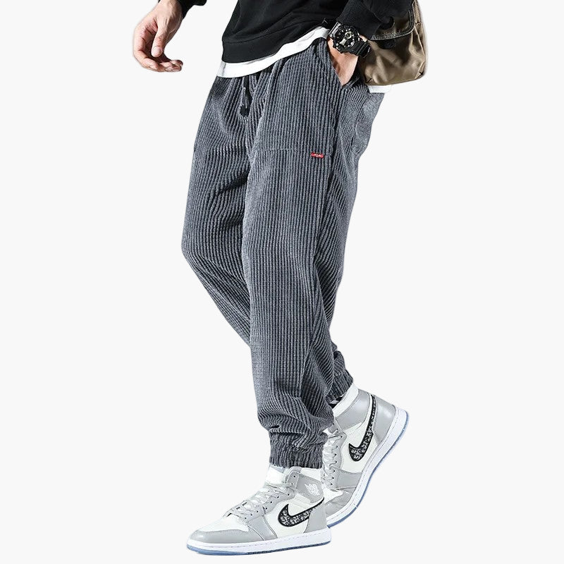 Herren Cord Sweatpants im Streetwear-Relaxed-Fit – Bequeme Freizeithose für Alltag und Sport