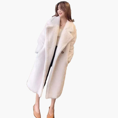 Damen Kuscheliger Oversize Wintermantel – Modischer Langer Plüsch Mantel für Alltag & Streetstyle