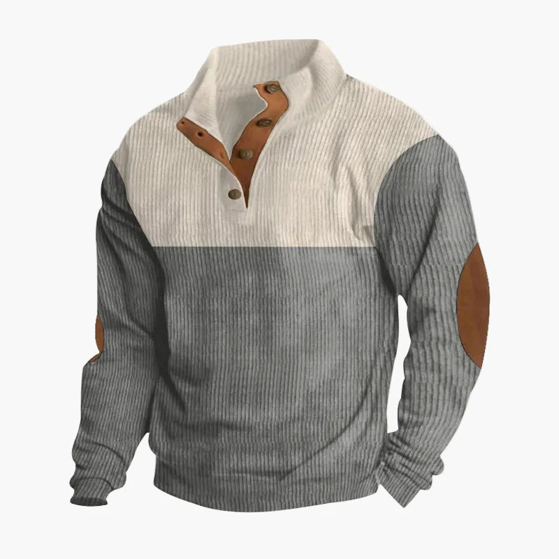 Herren Pullover im Vintage-Stil mit Stehkragen und Knopfleiste – Freizeit & Alltag