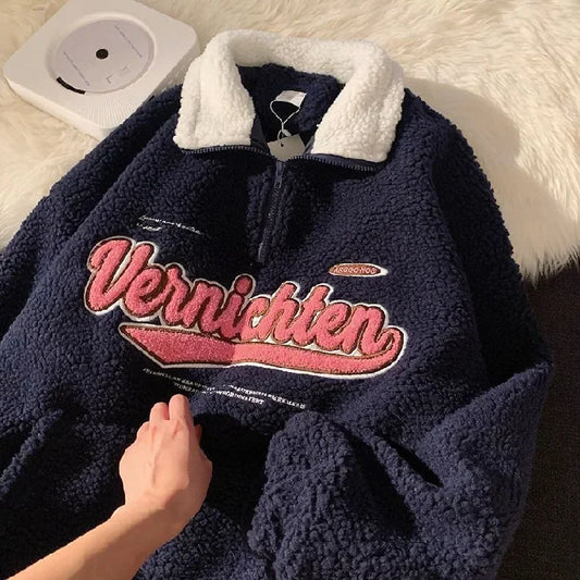 Annabelle - Fleece-Pullover mit Schriftzug