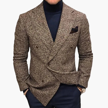 Herren Doppelreihiger Business-Blazer im modernen Slim-Fit-Stil – Elegantes Sakko für Büro und Freizeit