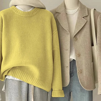 Damen Strickpullover im lässigen Oversize-Stil für Alltag und Freizeit