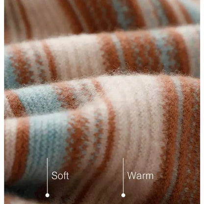 Damen Strickpullover mit Rollkragen – Modischer Streifenlook für Herbst und Winter, Freizeit & Alltag