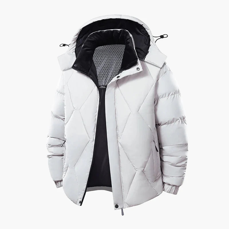 Herren Winter Steppjacke Outdoor Warm mit Kapuze – Stilvolle Freizeitjacke für kalte Tage