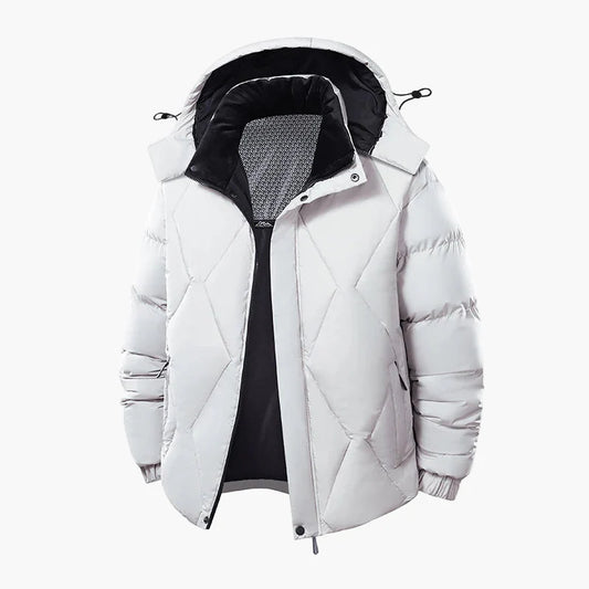 Herren Winter Steppjacke Outdoor Warm mit Kapuze – Stilvolle Freizeitjacke für kalte Tage