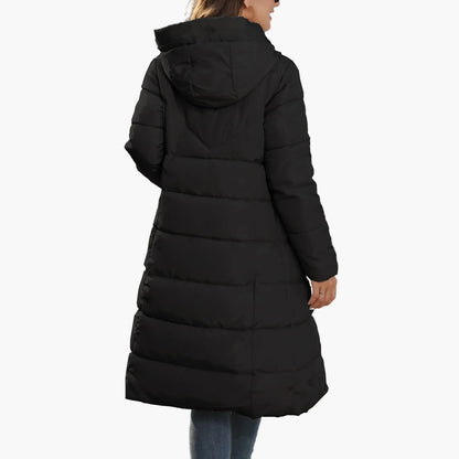 Damen Steppmantel Winterjacke mit Kapuze – Langer Puffermantel für Alltag & Streetwear