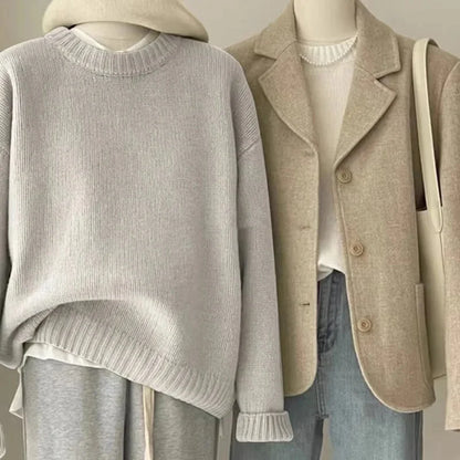 Damen Strickpullover im lässigen Oversize-Stil für Alltag und Freizeit