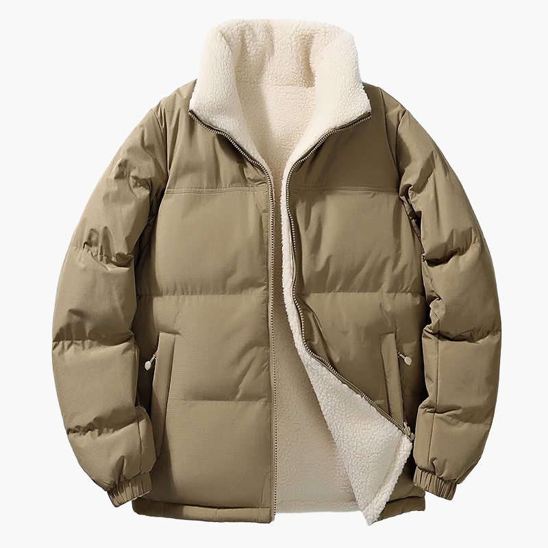 Herren Winterjacke Urban Style mit Stehkragen und Fleece-Futter, Lockerer Schnitt, Alltag & Outdoor