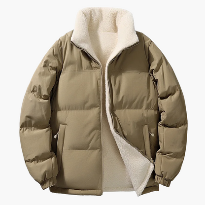 Herren Winterjacke Urban Style mit Stehkragen und Fleece-Futter, Lockerer Schnitt, Alltag & Outdoor