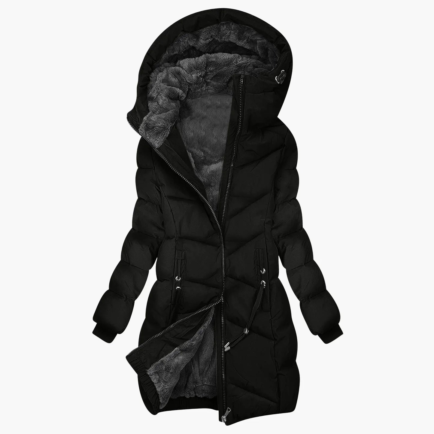 Damen Winter Steppmantel mit Kapuze – Warme, Winddichte Daunenjacke für Alltag & Outdoor