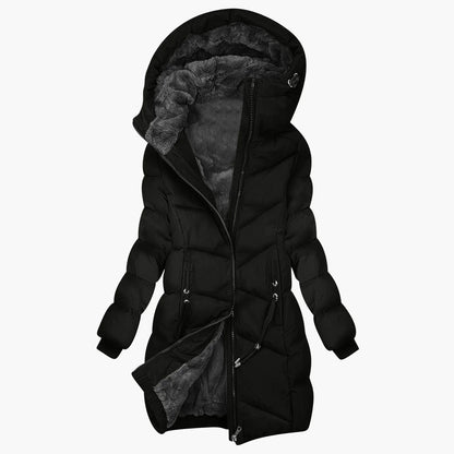 Damen Winter Steppmantel mit Kapuze – Warme, Winddichte Daunenjacke für Alltag & Outdoor