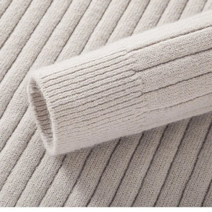 Herren Strickpullover mit halbem Reißverschluss – Eleganter Rippstrick für Business & Freizeit