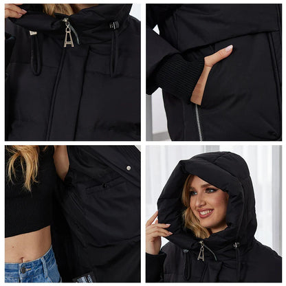 Damen Winter Steppjacke mit Kapuze – Modische warme Outdoorjacke für Alltag und Freizeit