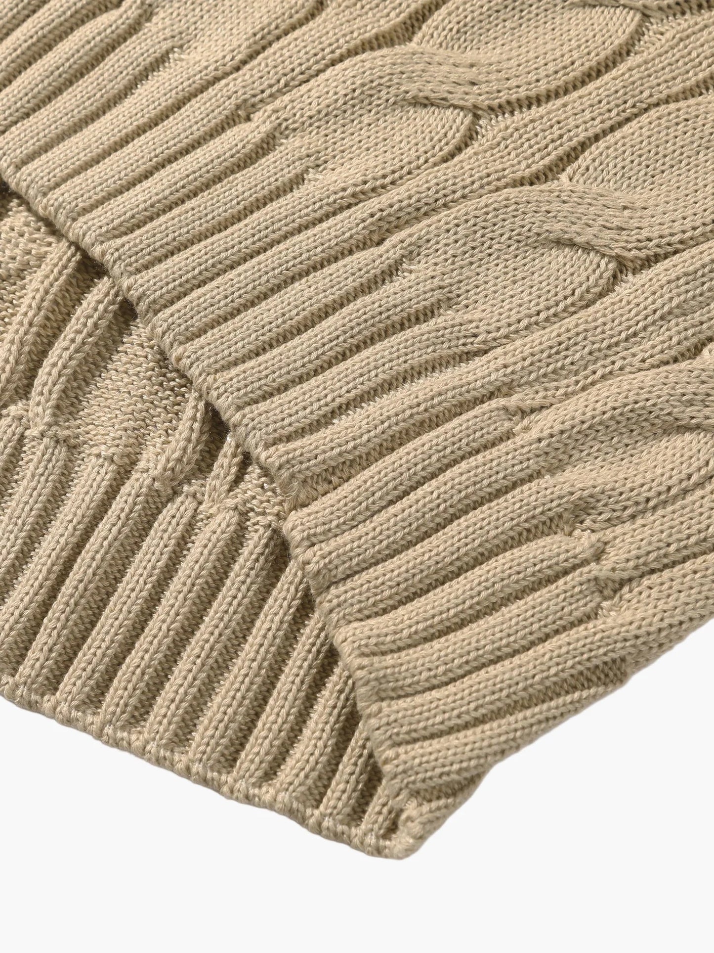 Herren Strickpullover mit Schalkragen und Knopfleiste – Stilvoller, warmer Winterpullover im Zopfmuster für Freizeit und Büro