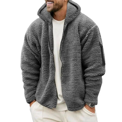 Herren Fleece Kapuzenjacke Sportlich Lässig Outdoor Komfort